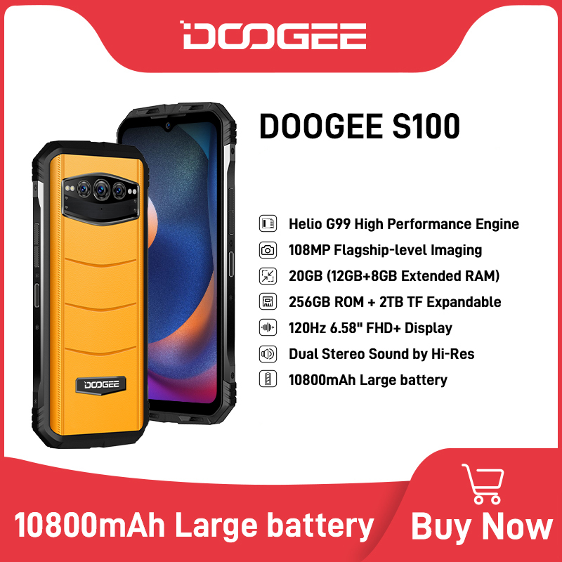 DOOGEE S100 12GB RAM + 256GB 120Hz 108MP Helio G99, Batería10800mAh