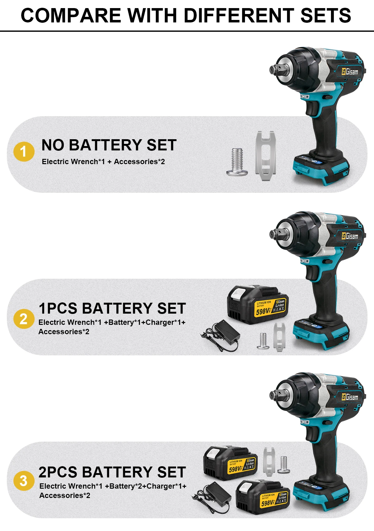 Llave De Impacto Eléctrica Torque 1800n. M, Batería Litio 18V 1/2 Pulgadas Llave De Impacto Eléctrica Torque 1800n. M, Batería Litio 18V 1/2 Pulgadas