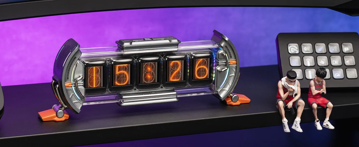 Divoom Times Gate Reloj Digital Configuración Por App WiFi Pantalla LED RGB Cyberpunk