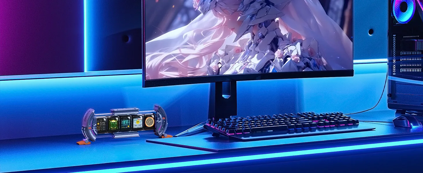 Divoom Times Gate Reloj Digital Configuración Por App WiFi Pantalla LED RGB Cyberpunk