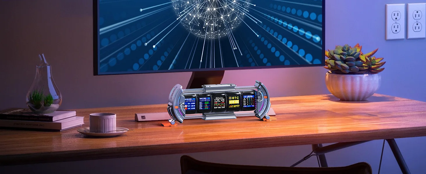 Divoom Times Gate Reloj Digital Configuración Por App WiFi Pantalla LED RGB Cyberpunk