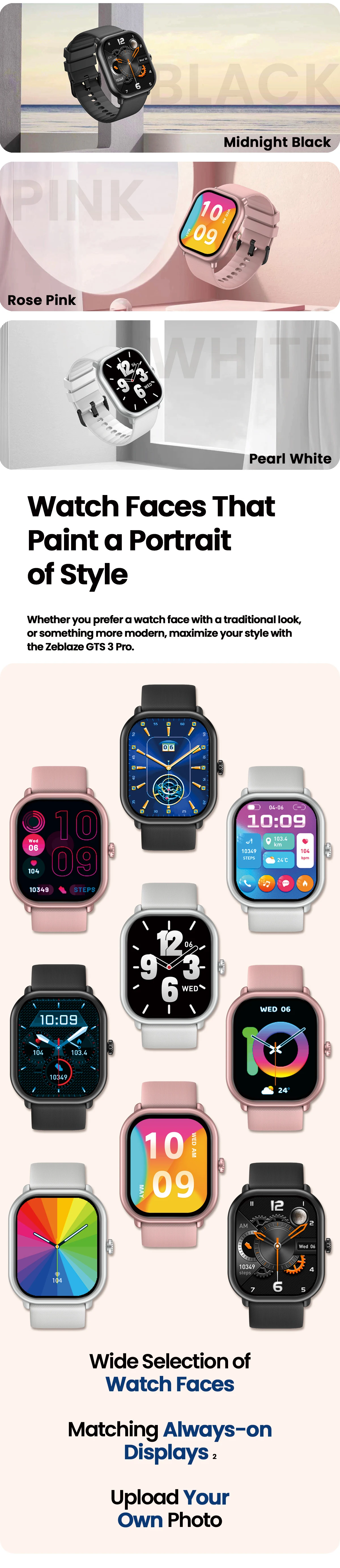 Reloj Inteligente Zeblaze GTS 3 Pro AMOLED HD Ultragrande Bluetooth Salud Fitness Reloj Inteligente Zeblaze GTS 3 Pro AMOLED HD Ultragrande Bluetooth Salud Fitness