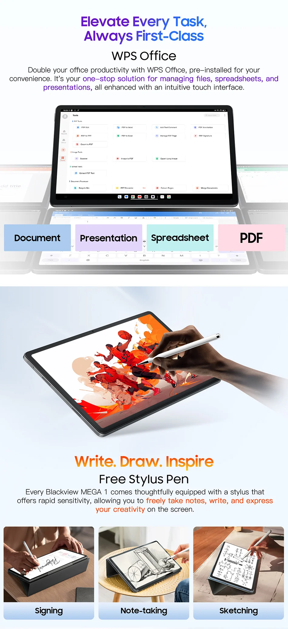 Tablet Blackview Mega 1 12GB RAM 256GB 11.5 Pulgadas 2.4 K 120Hz 8800mAh 50MP 33w