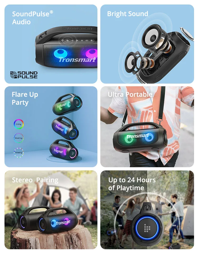 Bocina Tronsmart Bang SE Bluetooth 5.3 24 Horas De Reproducción