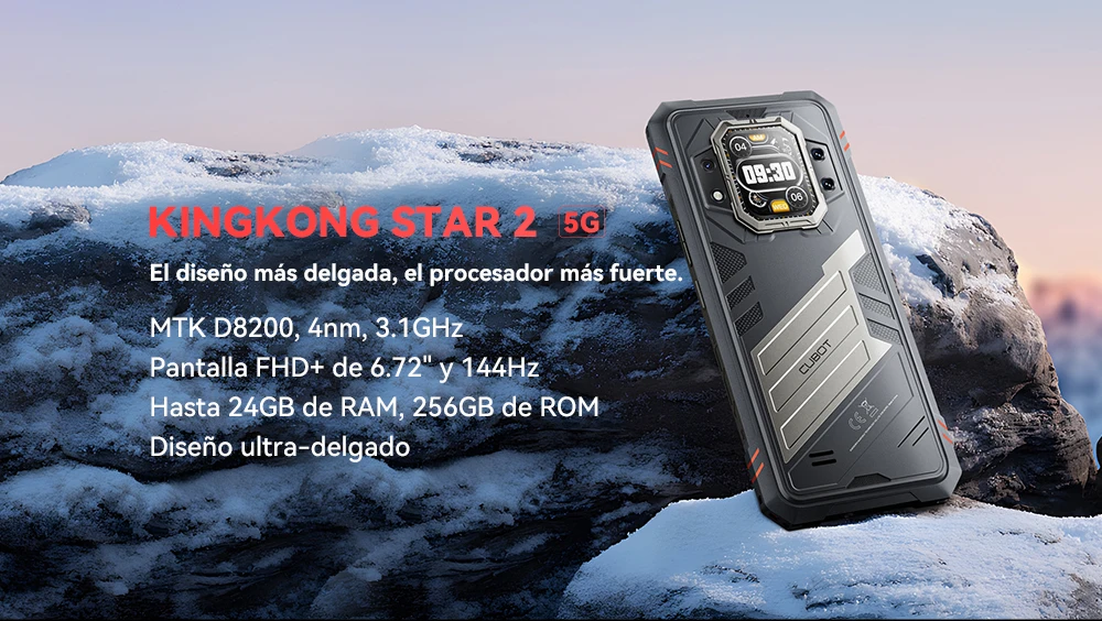Cubot KingKong Star 2 5G 24GB Ram (12+12) Uso Rudo 256GB Pantalla 6.72 144 Hz NFC