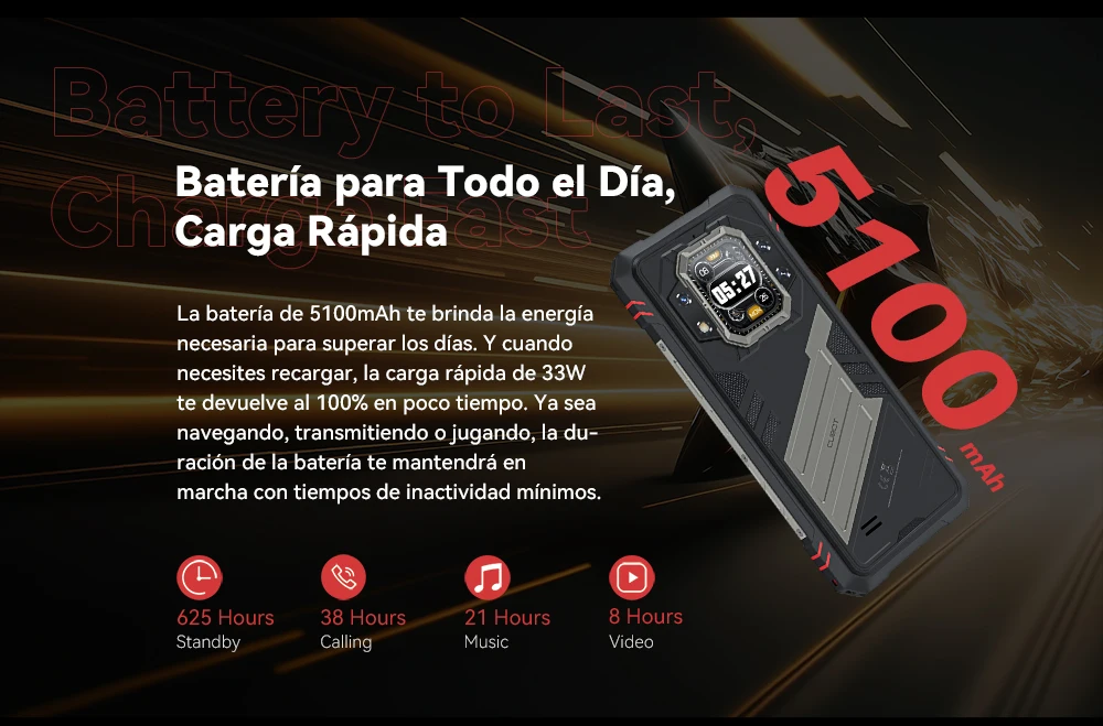 Cubot KingKong Star 2 5G 24GB Ram (12+12) Uso Rudo 256GB Pantalla 6.72 144 Hz NFC