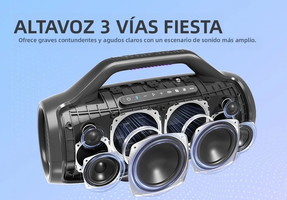 Bocina Tronsmart Bang Max Bluetooth 130W Resistente al Agua Control Por App 24H