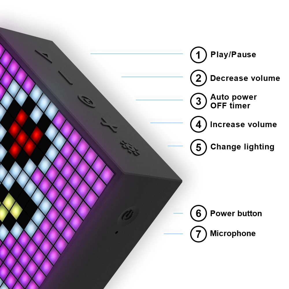 Bocina Divoom Pixel Art Bluetooth Despertador Pantalla LED
