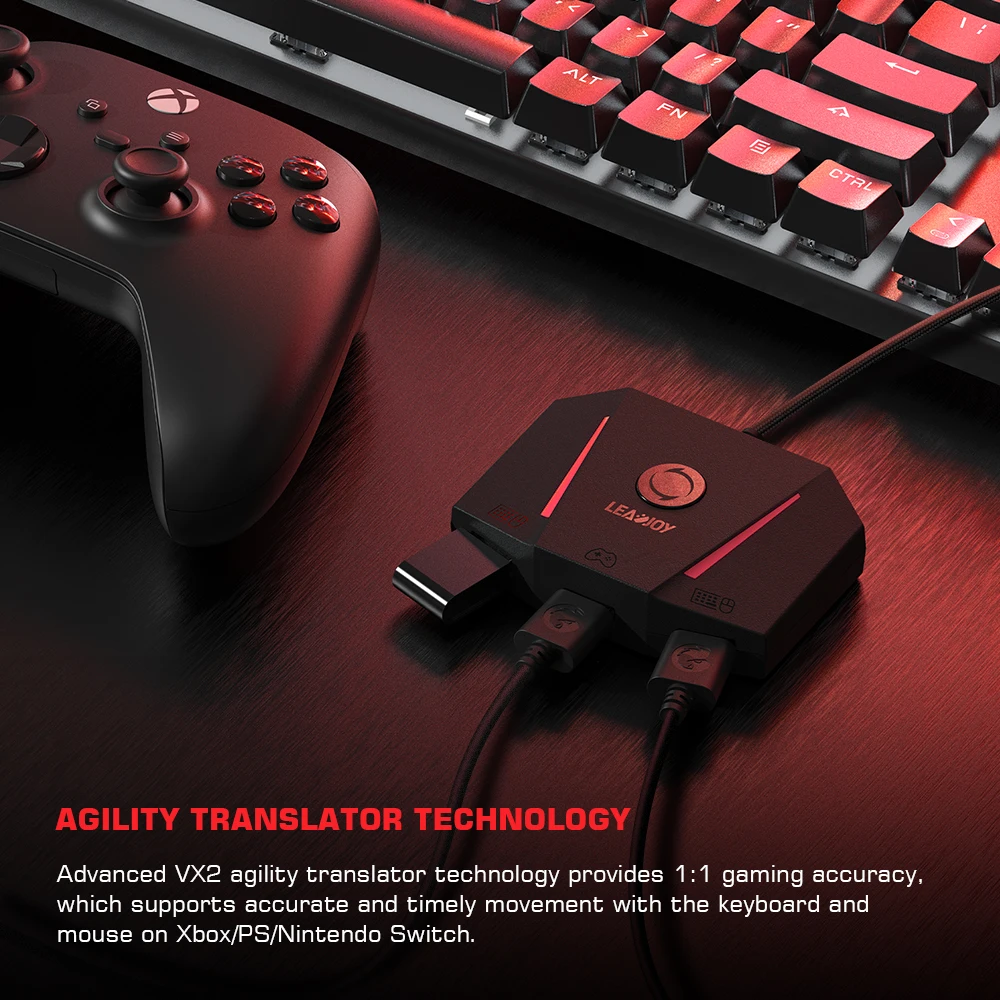 AimBox LEADJOY VX2 Teclado Ratón Controlador Adaptador Xbox Series X/S Ps4 Ps5 Nintendo Switch