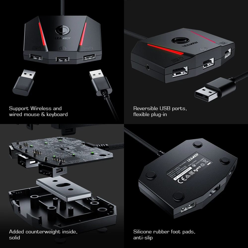 AimBox LEADJOY VX2 Teclado Ratón Controlador Adaptador Xbox Series X/S Ps4 Ps5 Nintendo Switch