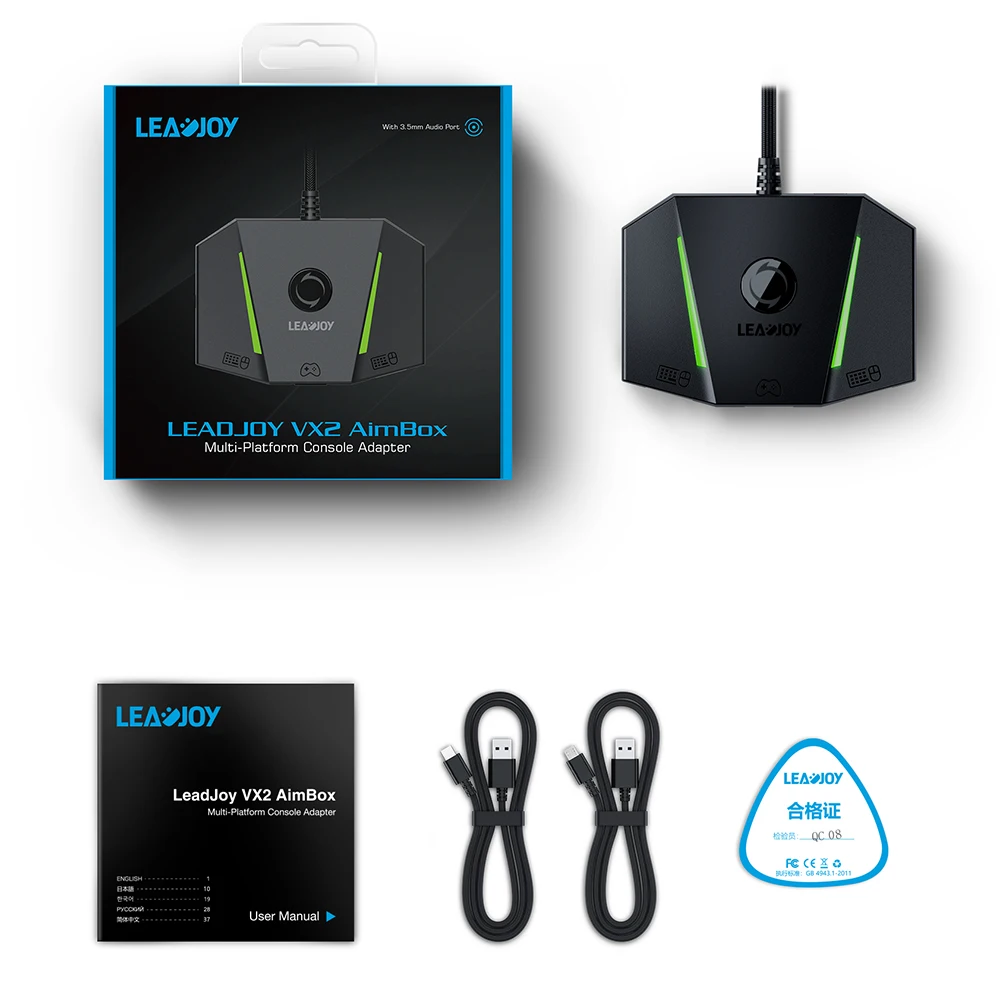 AimBox LEADJOY VX2 Teclado Ratón Controlador Adaptador Xbox Series X/S Ps4 Ps5 Nintendo Switch