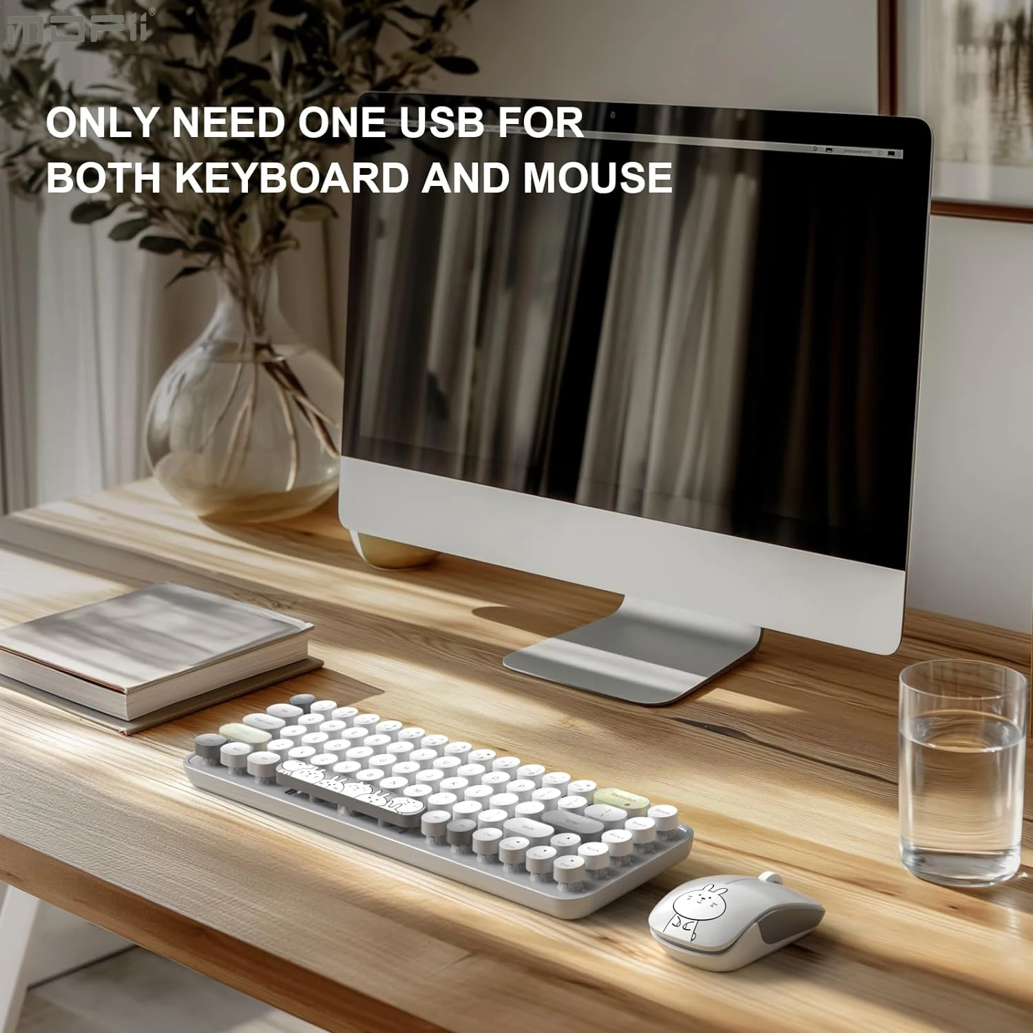 Teclado Mouse Ergonómico Inalámbricos 2.4 GHz PC Laptop Mecánico 68 Teclas.