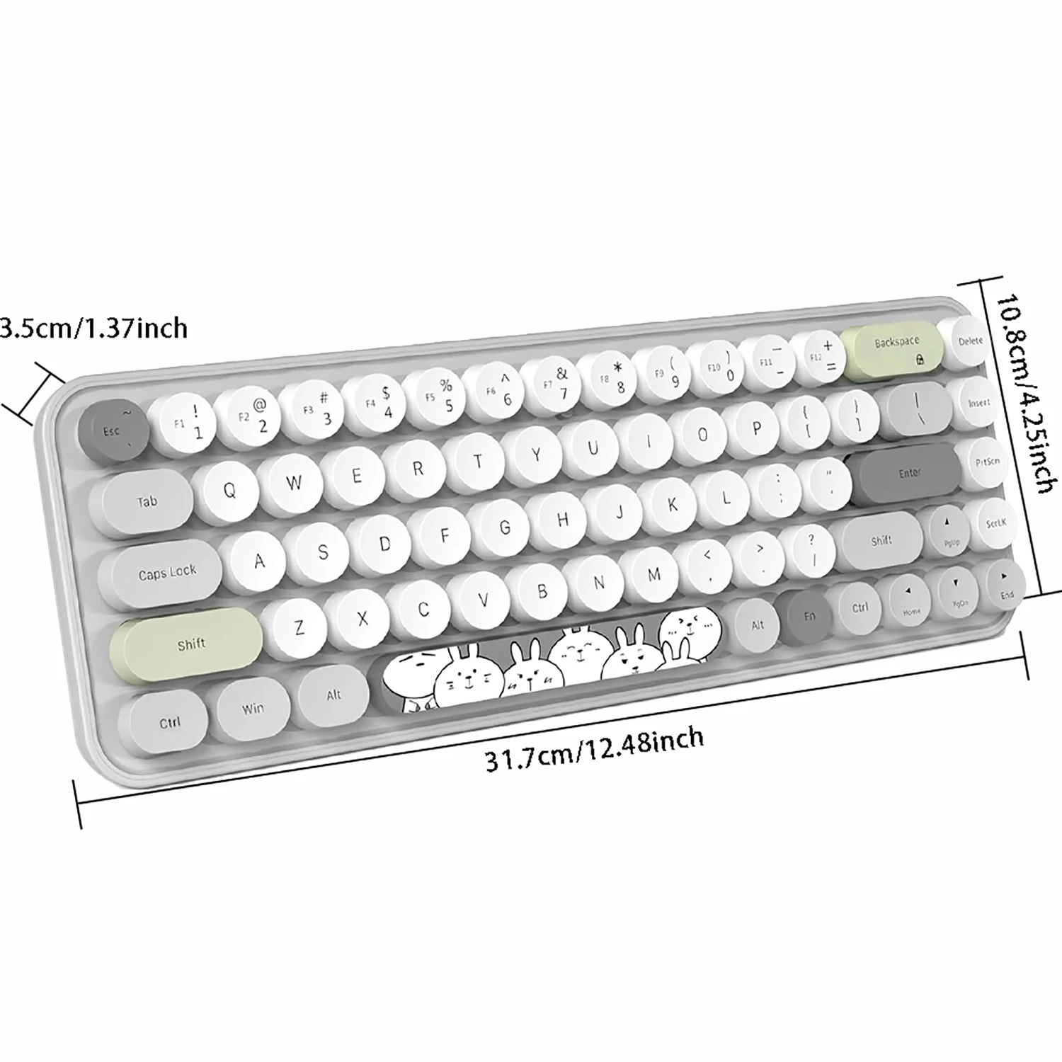 Teclado Mouse Ergonómico Inalámbricos 2.4 GHz PC Laptop Mecánico 68 Teclas.