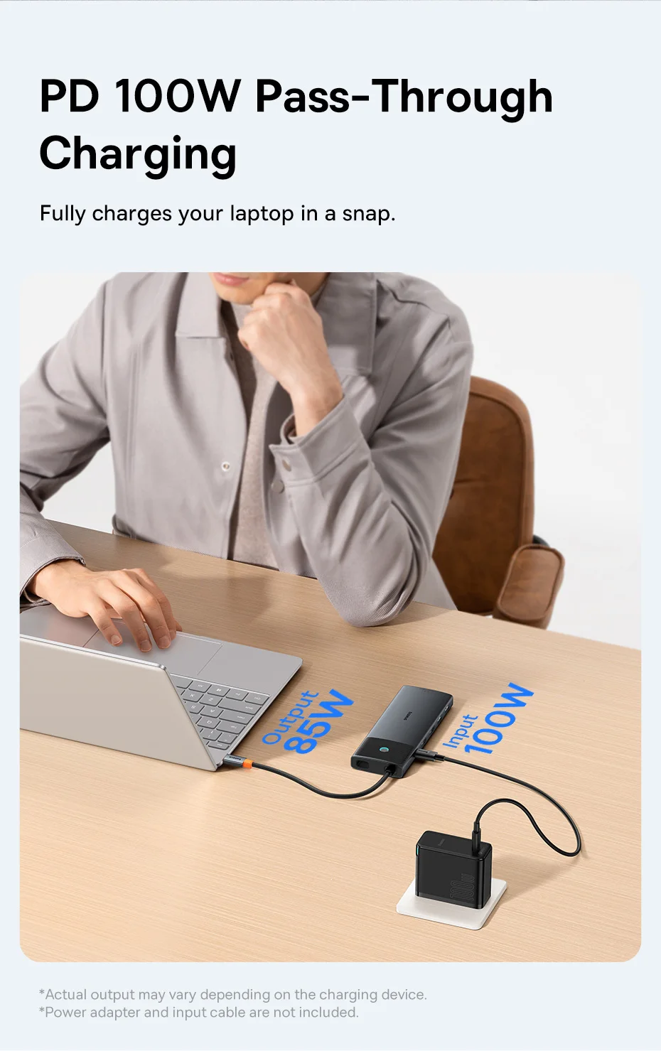 Hub USB-C Baseus 10 en 1 HDMI 4K USB 3.2 10 Gbps RJ45 SD/TF USB-C DP 100W MacBook Latop