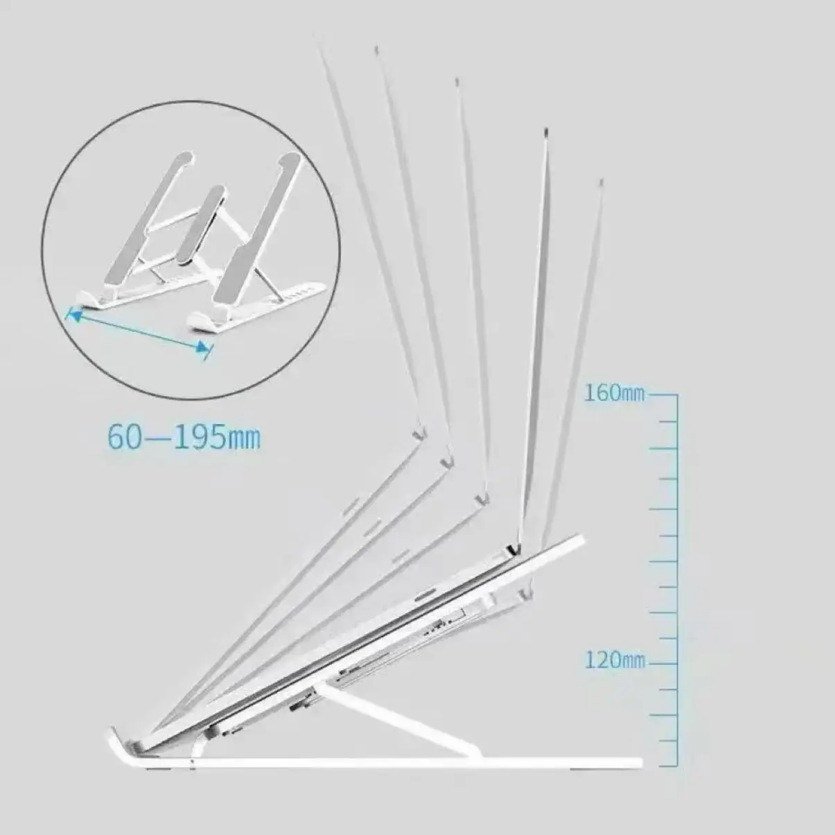 Soporte Plegable Ajustable Para Laptop Macbook Base De Aleación De Aluminio Portátil