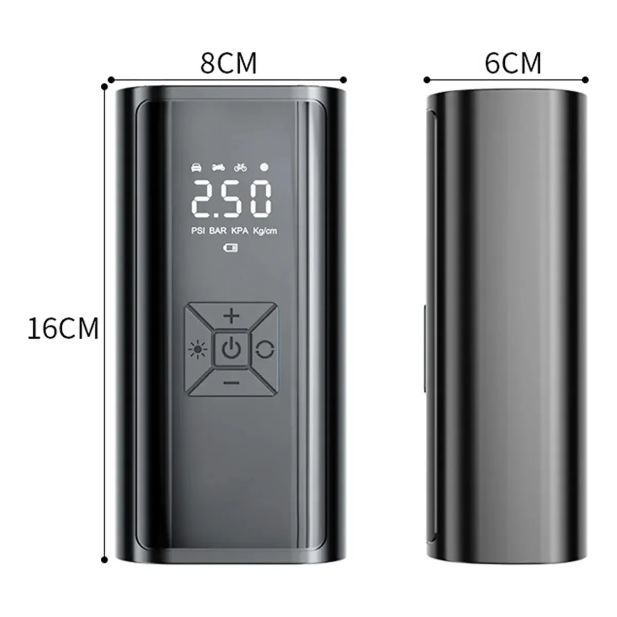 Compresor De Aire Portátil 150 PSI Inflador Eléctrico Recargable 6000 mAh Autos Bici Moto