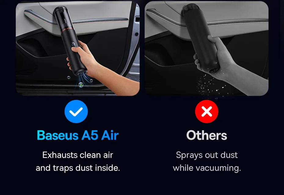 Aspiradora Portátil Para Auto Baseus A5 Air 2 en 1 Potente Inalámbrica