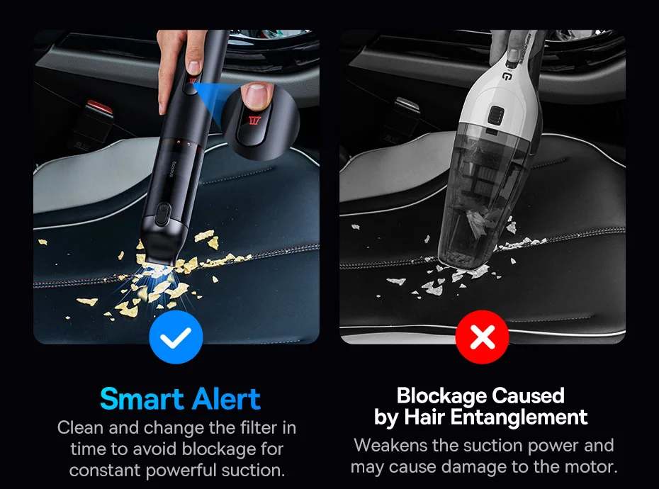 Aspiradora Portátil Para Auto Baseus A5 Air 2 en 1 Potente Inalámbrica