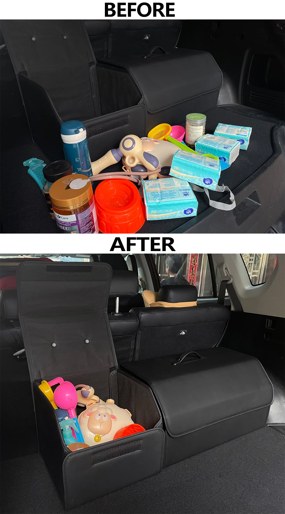 Storage Box PU Leather Multipurpose Collapsible Car Trunk Storage Organizer Car Trunk Organizer Stowing Tidying Auto Accessories