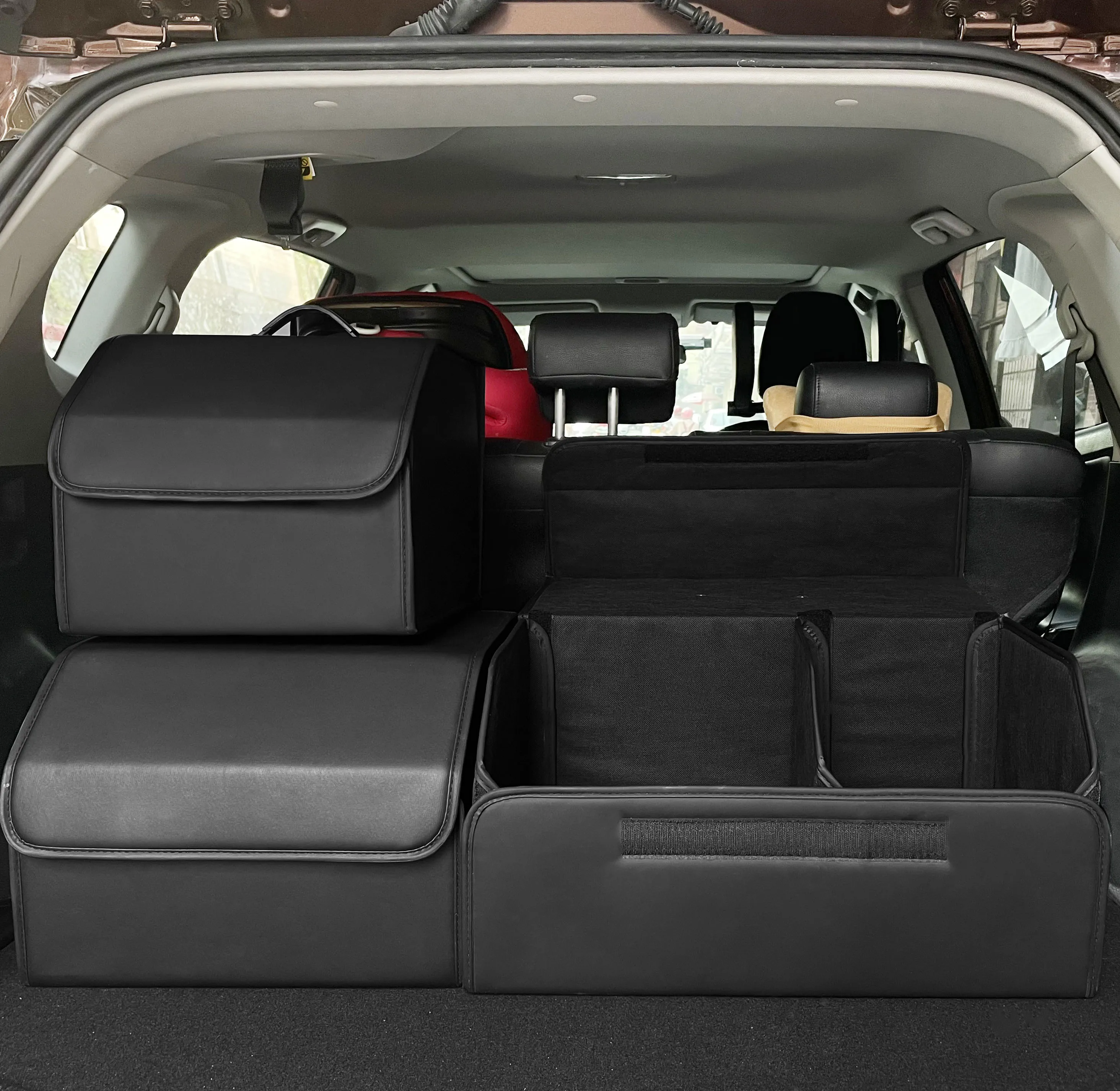 Storage Box PU Leather Multipurpose Collapsible Car Trunk Storage Organizer Car Trunk Organizer Stowing Tidying Auto Accessories
