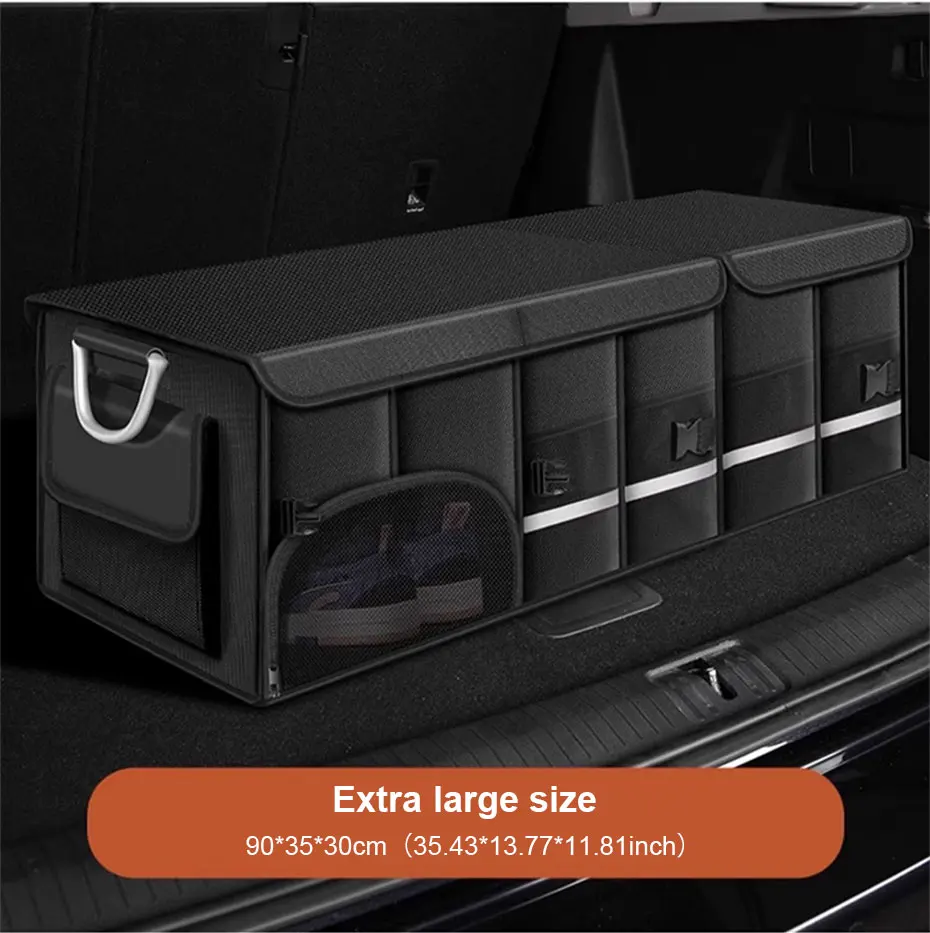 SEAMETAL Foldable Trunk Storage Box Waterproof Oxford Cloth 110L Large-Capacity Car Organizer for Camping/Fishing Easy to Carry