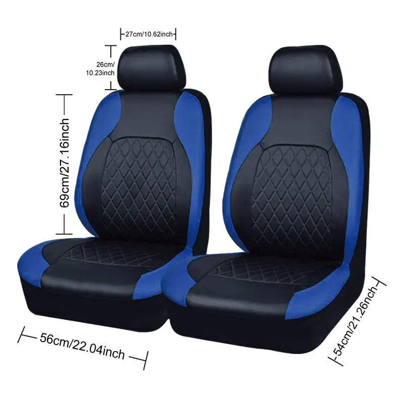 Universal Internal Seat Covers 4PCS All-Season Quilted Faux Leather Car Seat Cover
