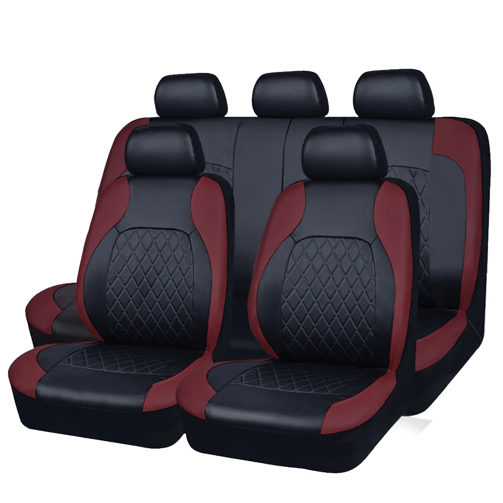 Universal Internal Seat Covers 4PCS All-Season Quilted Faux Leather Car Seat Cover