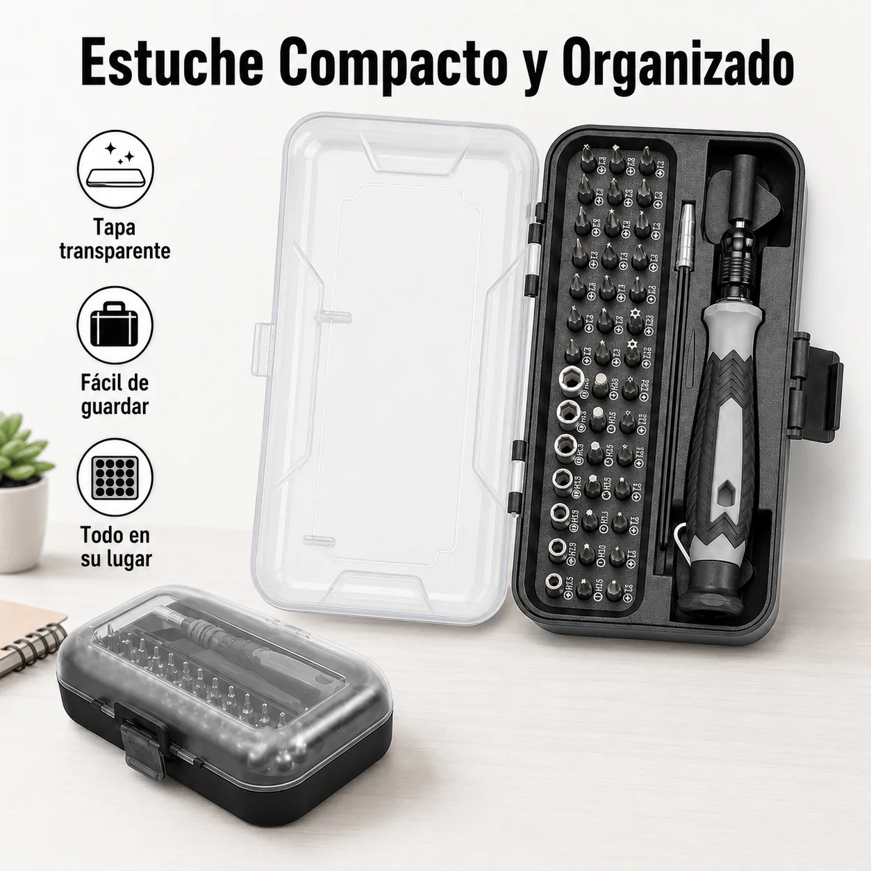 Kit Destornilladores Precisión M·TK 48 en 1 Puntas Magnéticas De Acero CR-V