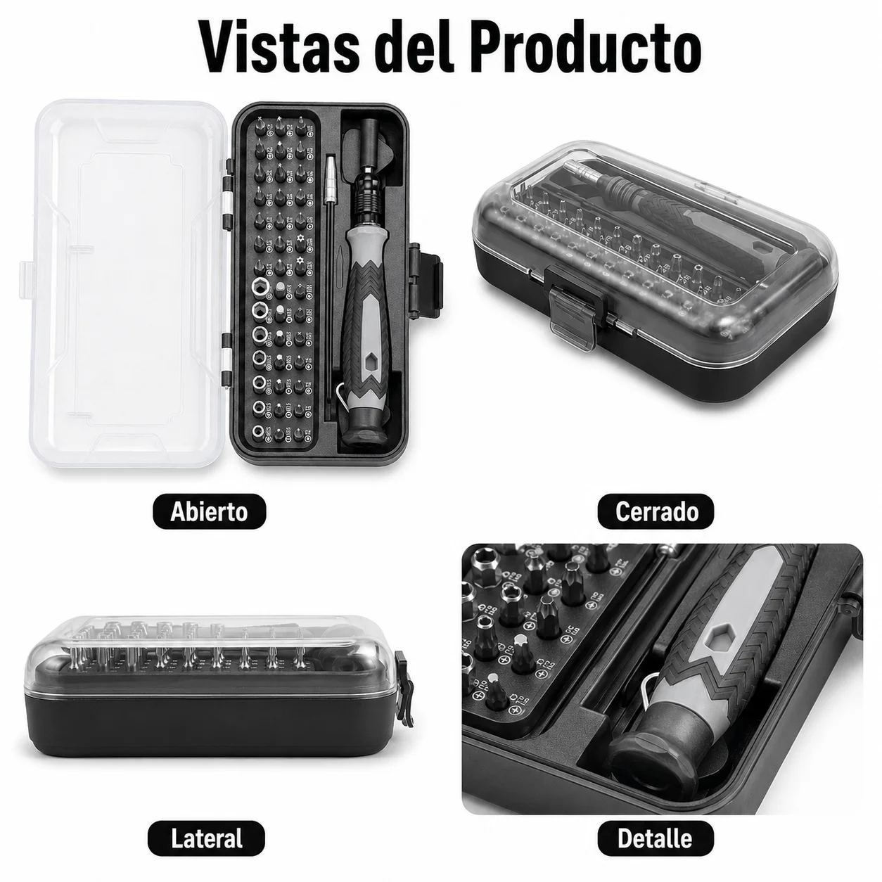 Kit Destornilladores Precisión M·TK 48 en 1 Puntas Magnéticas De Acero CR-V