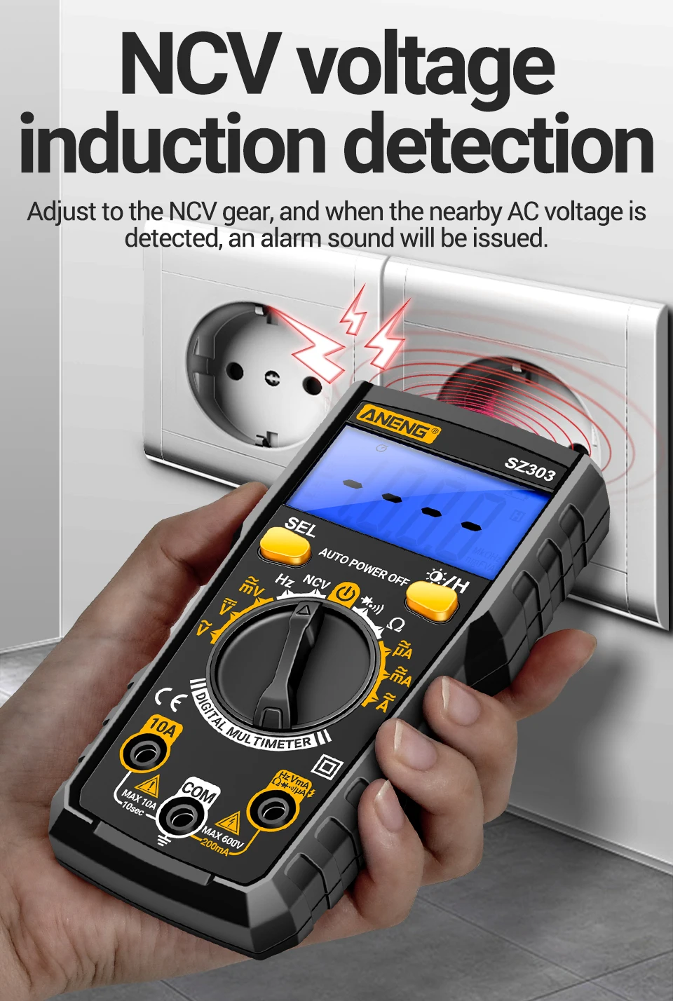 Smart Digital Voltage Multimeter ANENG SZ303 Professional Current Electrical Resistance Diode Buzzer High Precision Portable Too