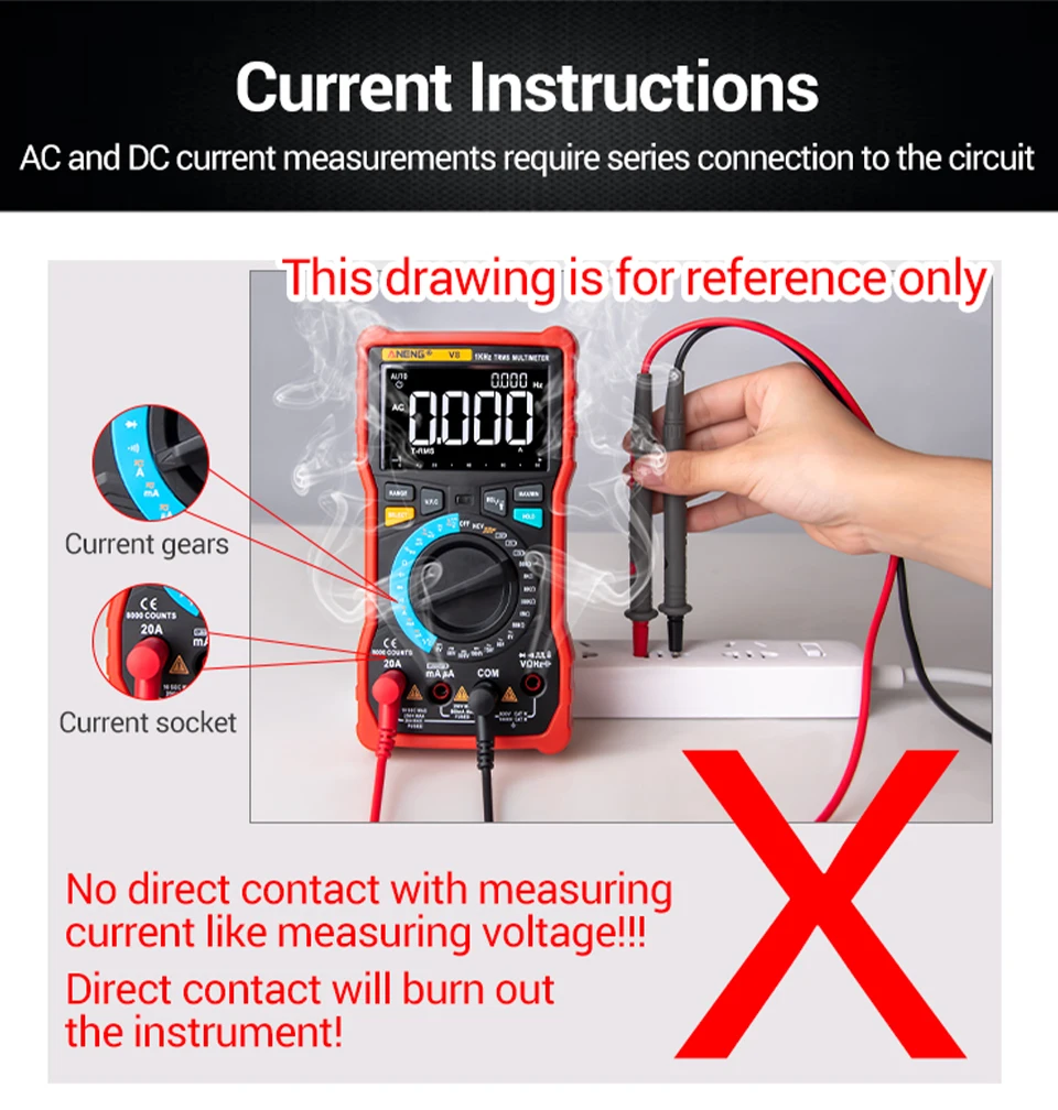 Smart Digital Voltage Multimeter ANENG SZ303 Professional Current Electrical Resistance Diode Buzzer High Precision Portable Too