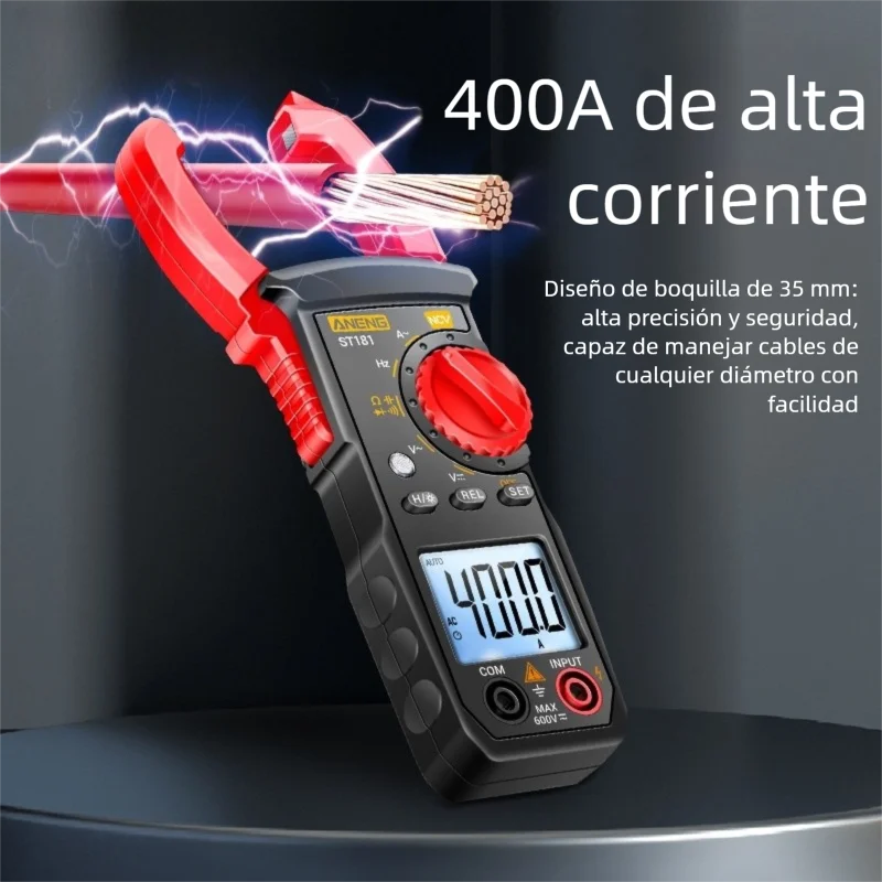 Digital clamp multimeter with numerical display, universal AC and DC voltage multimeter, intelligent and fully automatic digital clamp multimeter for electricians with anti-slip protection.