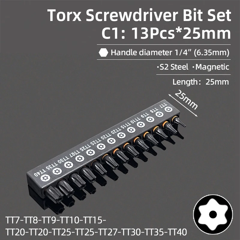 Hex Head Allen Wrench Screwdriver Bit Set Magnetic Phillips Torx Plum Security Tamper Proof Drill Bits Screw Driver Hand Tools