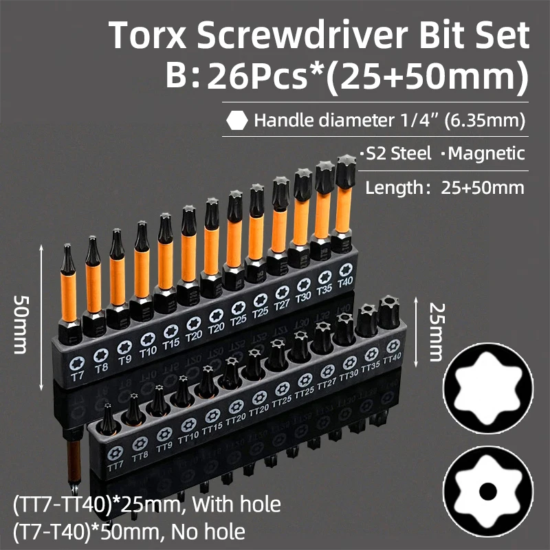 Hex Head Allen Wrench Screwdriver Bit Set Magnetic Phillips Torx Plum Security Tamper Proof Drill Bits Screw Driver Hand Tools