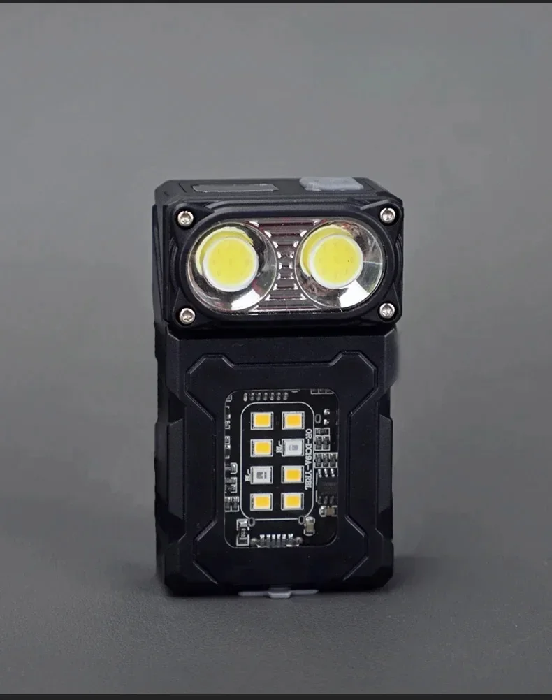 Multifunctional Ajustable Angle LED Flashlight Outdoors Mini Work Light Portable Magnet USB Rechargeable Camping Light