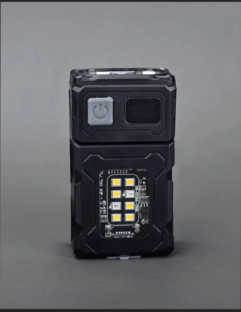 Multifunctional Ajustable Angle LED Flashlight Outdoors Mini Work Light Portable Magnet USB Rechargeable Camping Light