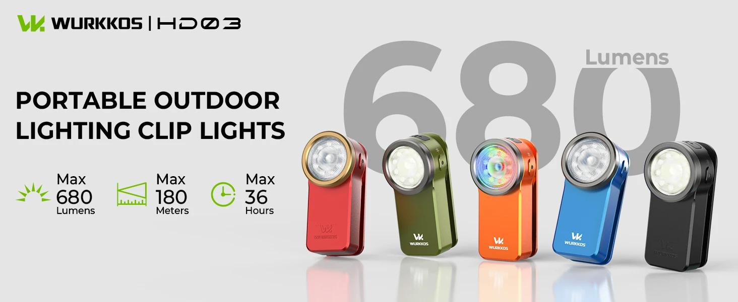 Lampara Wurkkos HD03 680LM Mini Clip USB Recargable RGB Con Imán
