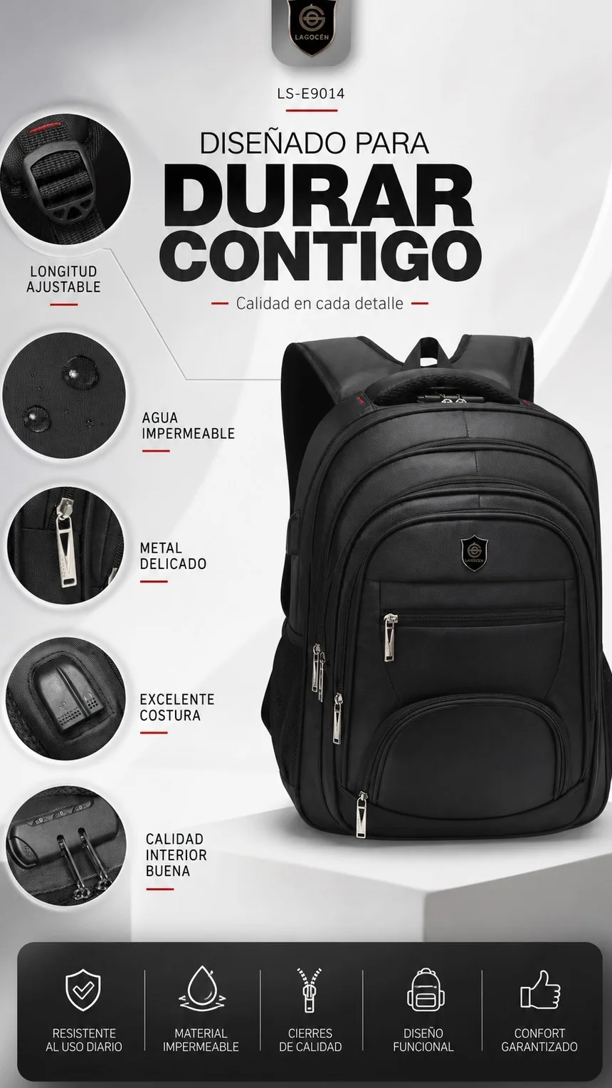 Elegant and Functional Men's Backpack: Anti-Theft Security, Waterproof Protection, Integrated USB Port | Spacious Laptop Design, Perfect for Travel and Sports Activities