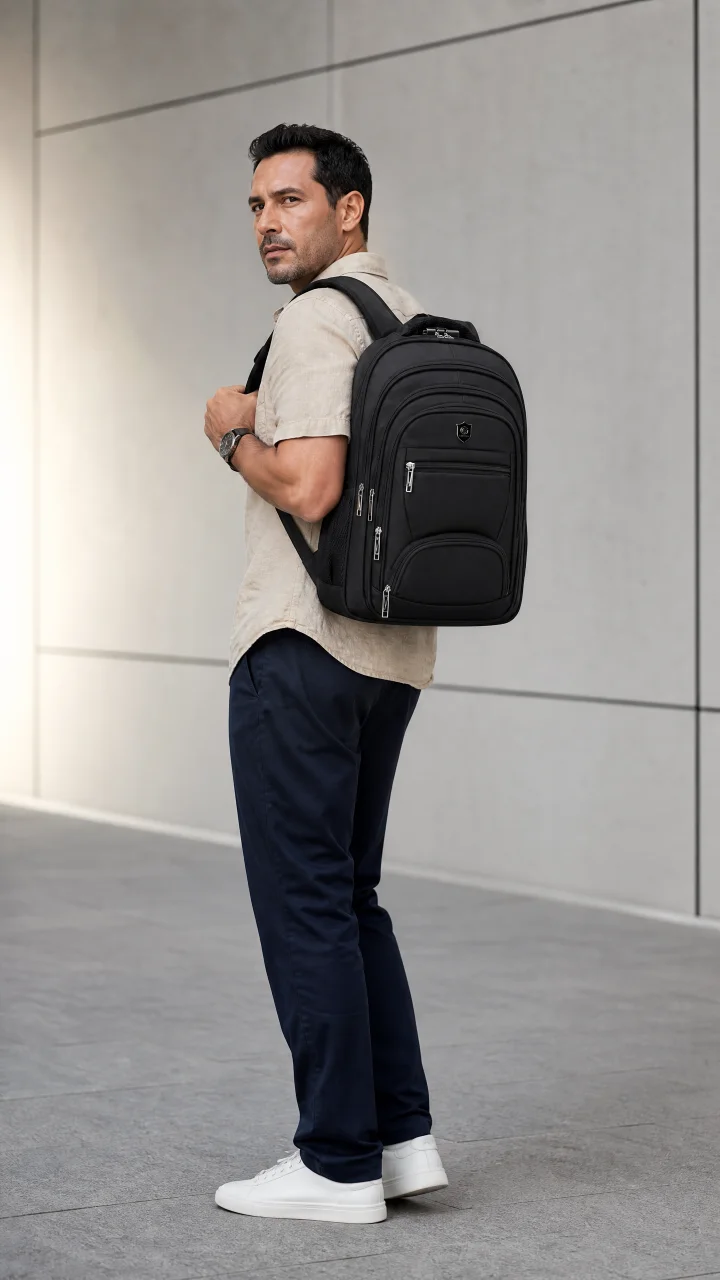Elegant and Functional Men's Backpack: Anti-Theft Security, Waterproof Protection, Integrated USB Port | Spacious Laptop Design, Perfect for Travel and Sports Activities