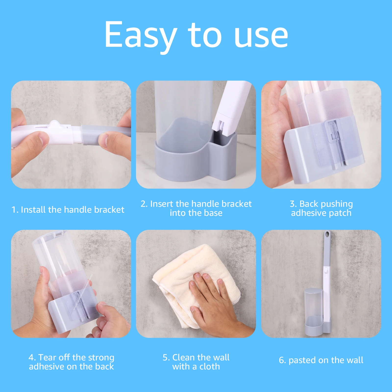 24/72Pcs Disposable Toilet Brush Long Handle Wall-mounted Wc Cleaning Tool Kit with Replaceable Brush Head Bathroom Accessories