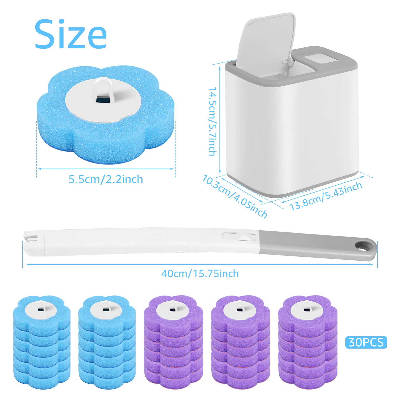 Toilet Brush Disposable Replacement Head Cleaning Kit Toilet Bowl Brush Long Handle Home Wc Accessories Tool