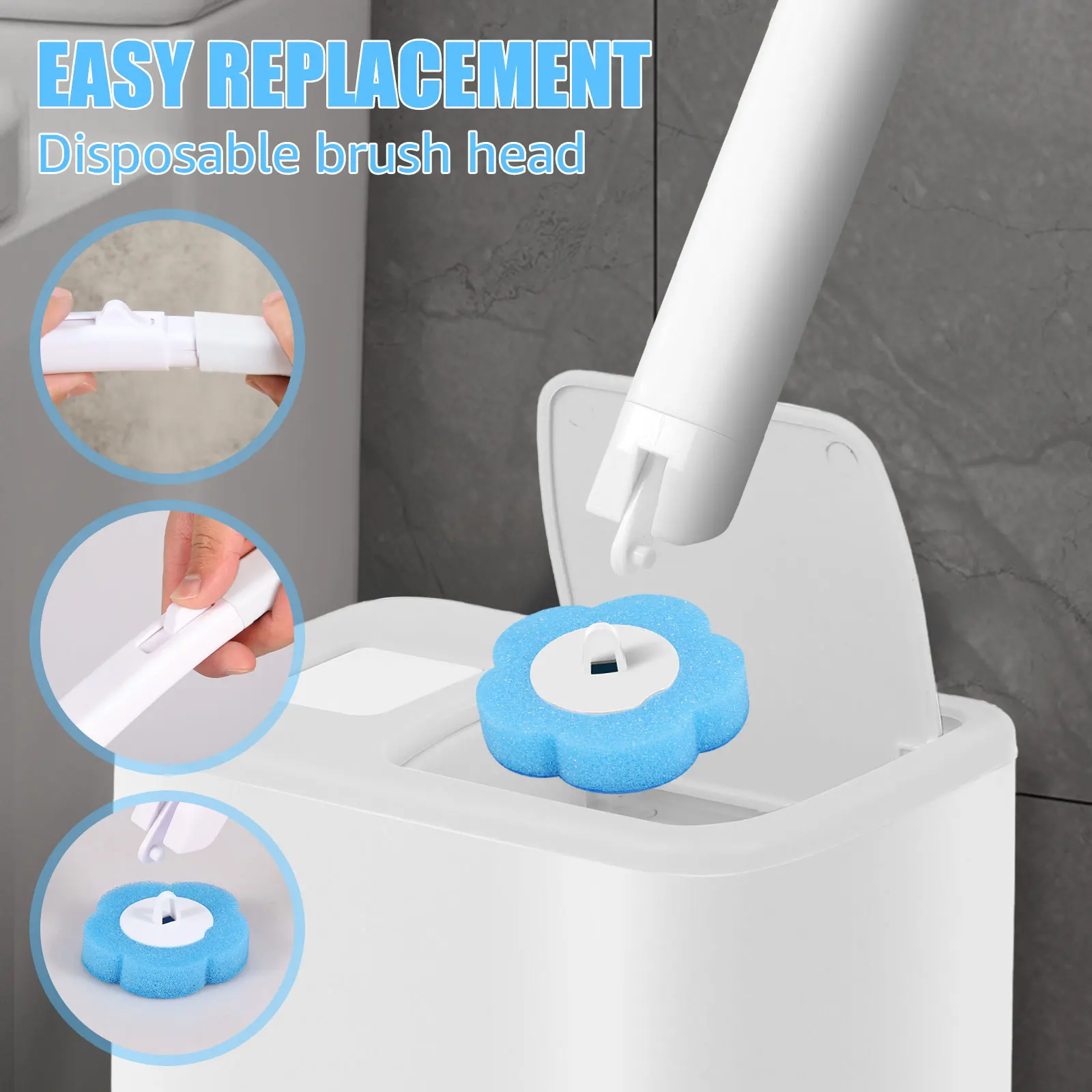 Toilet Brush Disposable Replacement Head Cleaning Kit Toilet Bowl Brush Long Handle Home Wc Accessories Tool