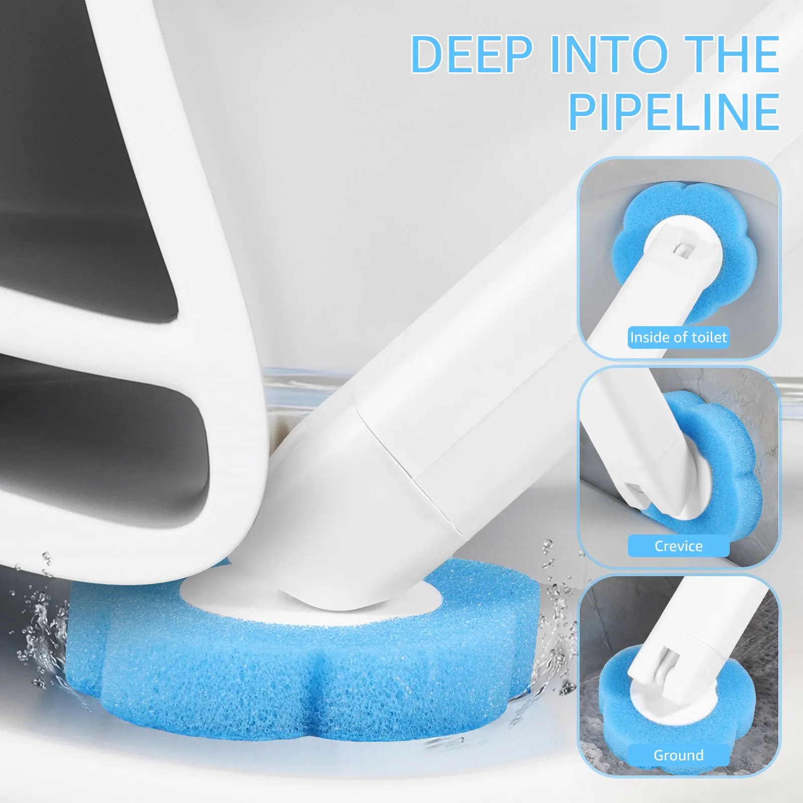 Toilet Brush Disposable Replacement Head Cleaning Kit Toilet Bowl Brush Long Handle Home Wc Accessories Tool