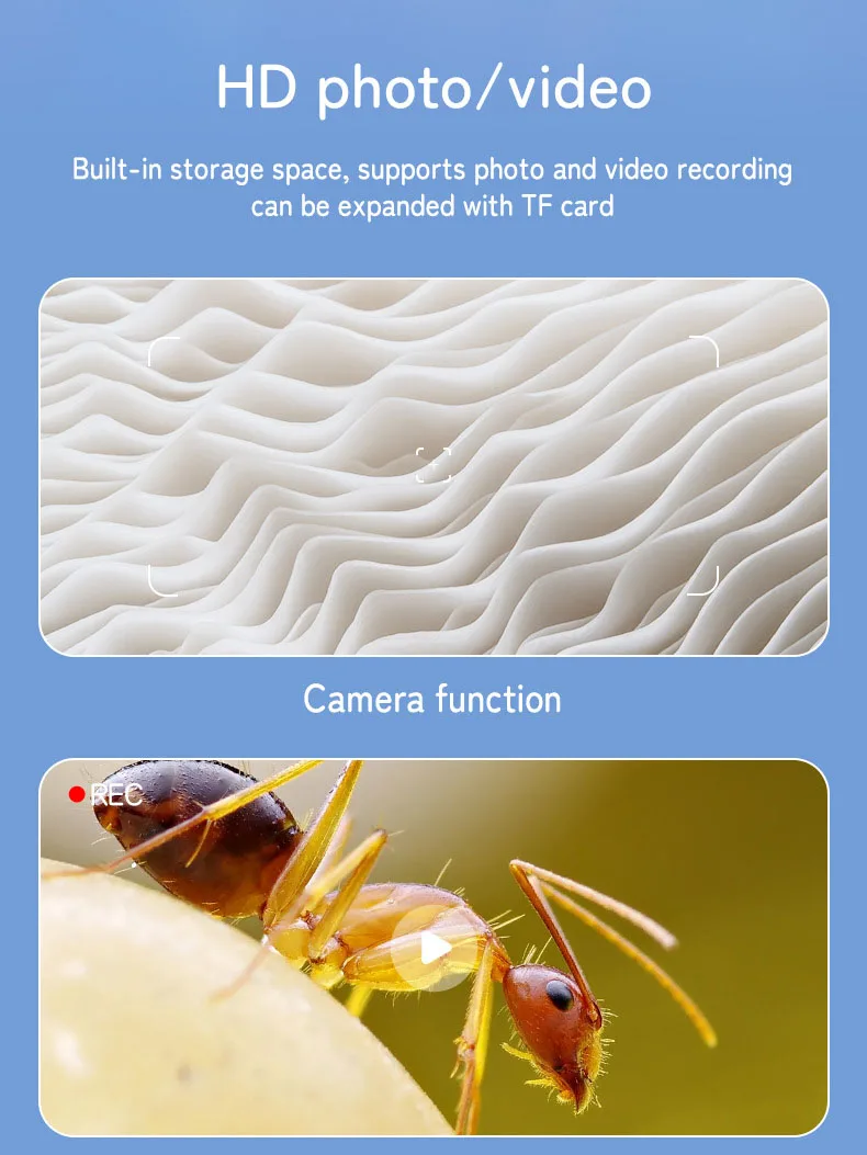 Microscopio de mano 1000X para niños, Mini microscopios digitales de bolsillo recargables con pantalla de 2,0 