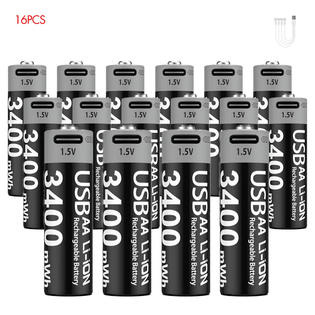 USB AA 3400mWh 16PC