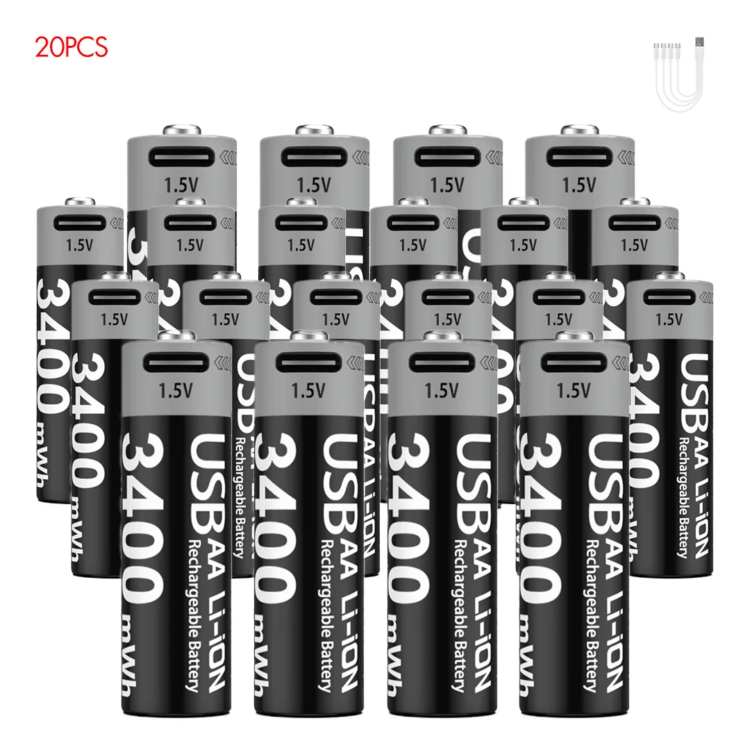 USB AA 3400mWh 20PC
