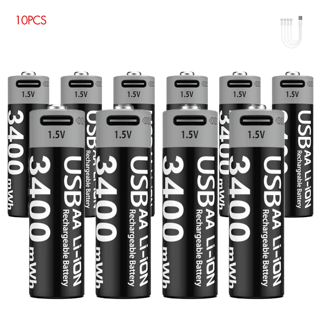 USB AA 3400mWh 10PC
