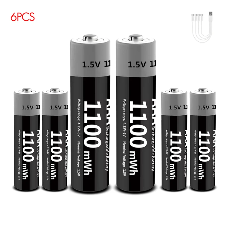 USB AAA 1100mWh 6PC