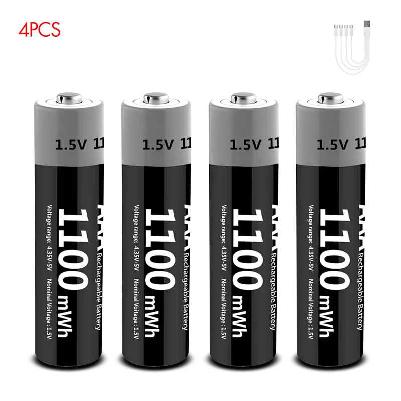 USB AAA 1100mWh 4PC